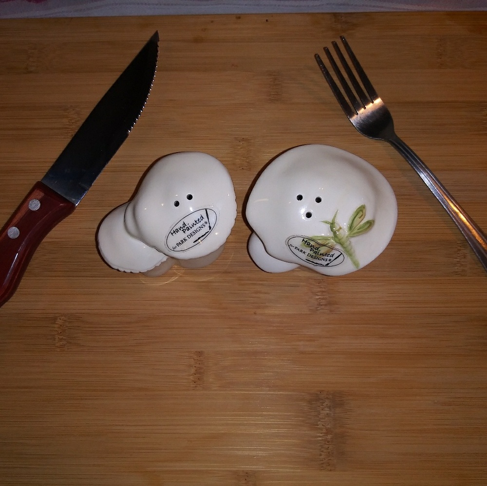 Hand Painted for Park Design Mushroom Salt & Pep.